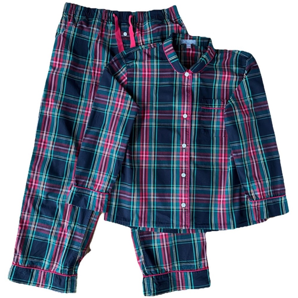 J. Crew Stewart Tartan Plaid  Pajama 2pc Set Women’s Size Medium 100% Cotton - Picture 9 of 9